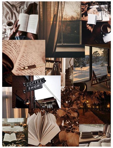 #brown #cozy #aesthetic #browncozyaesthetic Brown cozy aesthetic collage iPhone wallpap ...