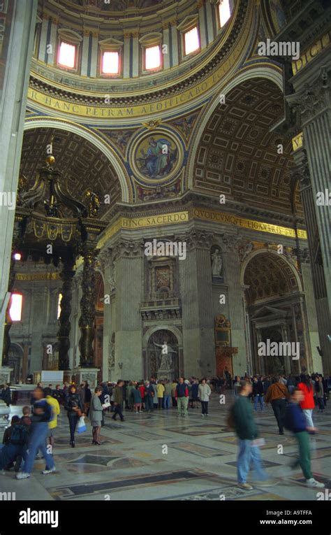 Interior of St Peters Rome Italy Stock Photo - Alamy