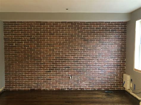 Brick veneer accent wall looks uneven