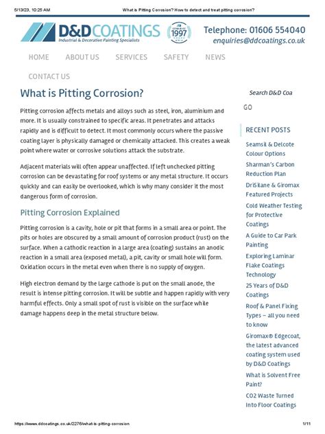 What is Pitting Corrosion_ How to detect and treat pitting corrosion_ | PDF | Corrosion | Rust