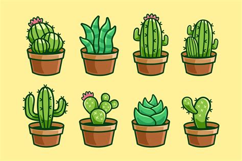 Collection of Cactus Plant Cartoon Graphic by Rexcanor · Creative Fabrica