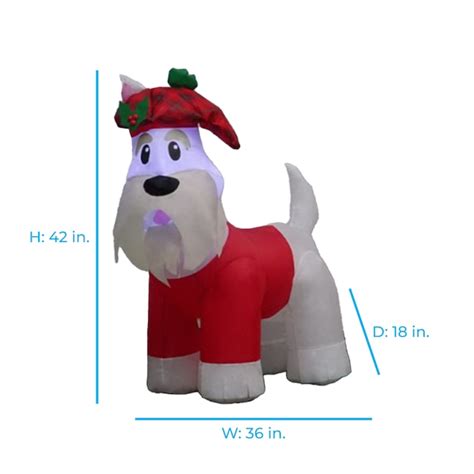 Holiday Living 3.5-ft LED Scottie Dog Christmas Inflatable 885250 at Lowes.com