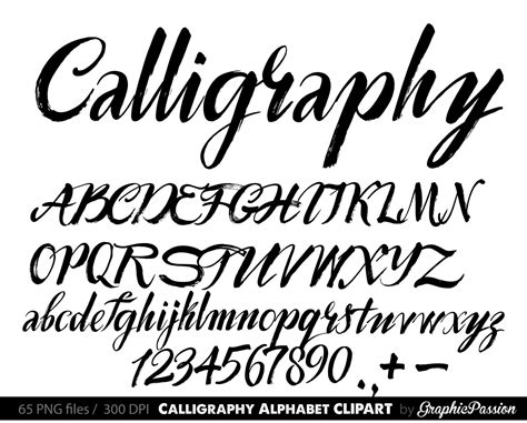 Handwritten Alphabet Calligraphy Alphabet Clip Art Calligraphy Clip Art Calligraphic Clipart ...