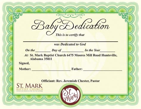 Baby Dedication Certificate Background