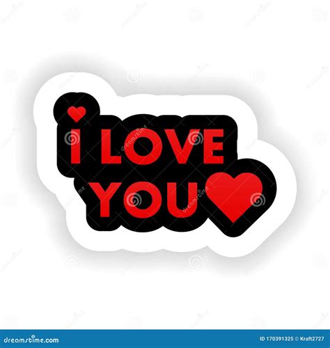 Sticker logo i love you stock vector. Illustration of print - 170391325