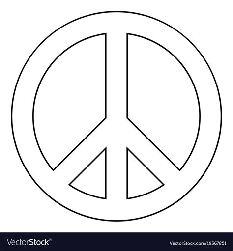 World peace sign symbol icon black color Vector Image