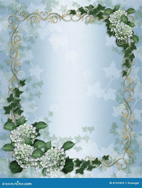 Wedding Invitation Floral Border Blue Satin Stock Illustration | CartoonDealer.com #10142182