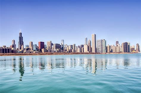 Chicago Skyline Reflecting in Lake Michigan Photograph by Peter Ciro - Pixels