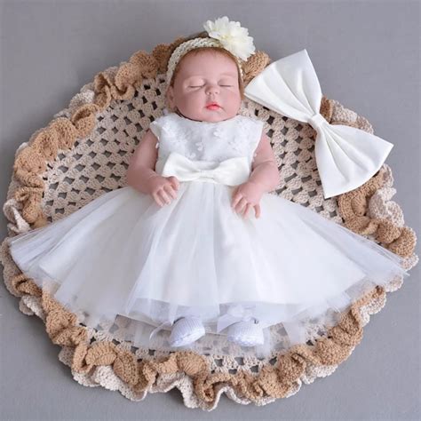 Little Baby Girl Baptism Dresses Newborn Infant First Birthday Flower Princess Dress Costumes ...