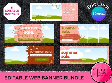 Website Banner Templates DIY - Canva Graphic by PinkTemplates · Creative Fabrica