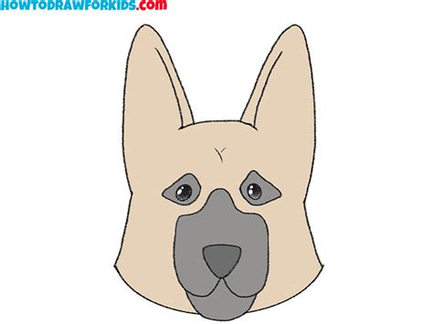 How to Draw a German Shepherd Head - Drawing Tutorial For Kids