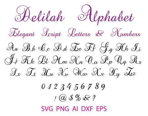 Elegant Font Svg, Wedding Font, Cursive Font Svg, Elegant Alphabet Letters, Script Font Svg for ...