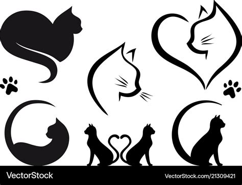 Cat logo design set Royalty Free Vector Image - VectorStock