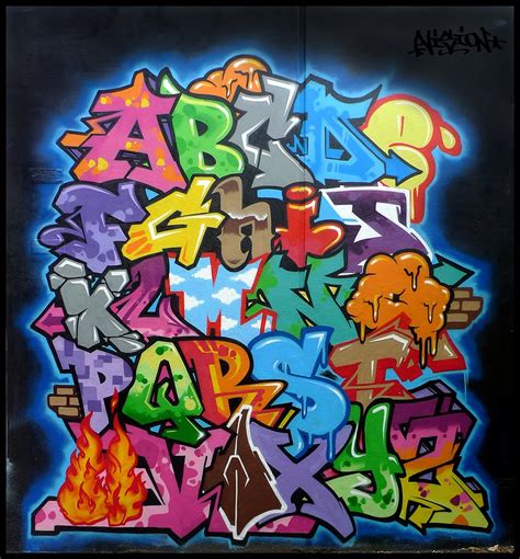 graffiti walls: Colorfull Vizion Graffiti Alphabet : Letters A-Z