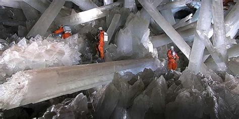 Cave of the Crystals in Naica, Mexico