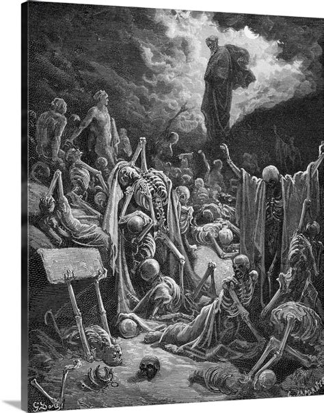 The Vision of the Valley of Dry Bones, Ezekiel 37:1-2, illustration Wall Art, Canvas Prints ...