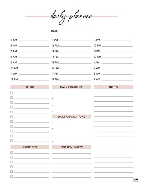 Daily Planner Pages - FREE 2023 Planner Pages | Printabulls | Daily planner pages, Daily planner ...