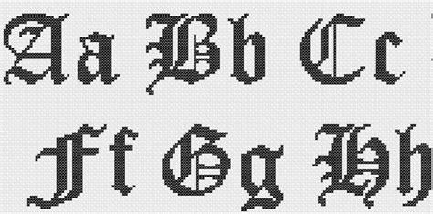 Gothic Cross Stitch Alphabet Pattern Calligraphy Cross Stitch - Etsy