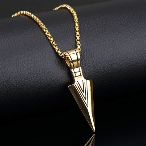 Wholesale Stainless Steel Mens Gold Spearhead Pendant丨JC Love Jewelry