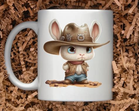 Cute Bunny With Cowboy Hat Png Western Themed Rabbit - Etsy