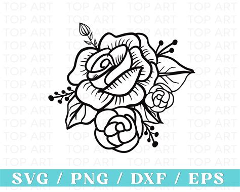 Rose Flower SVG, Rose Svg, Rose Floral Svg, Flowers SVG, Flower Bouquet Svg, Floral SVG, Cut ...