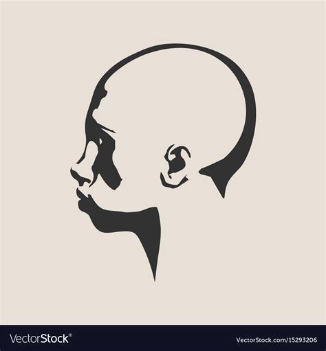 Silhouette of a female head face side view Vector Image