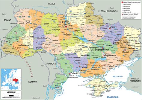 Ukraine Map (Political) - Worldometer