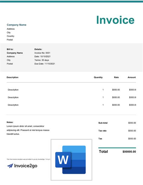 Freelancing Invoice Template