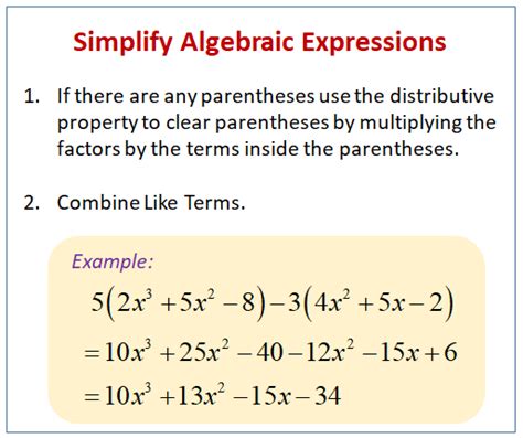 39 simplifying algebraic expressions worksheet - Worksheet For Fun