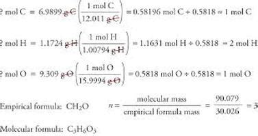 Percent Composition, and Empirical and Molecular Formulas - Chemistry