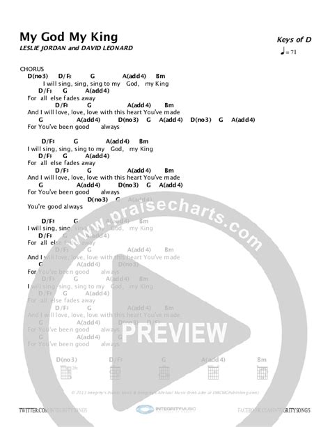 My God My King Chords PDF (All Sons & Daughters) - PraiseCharts