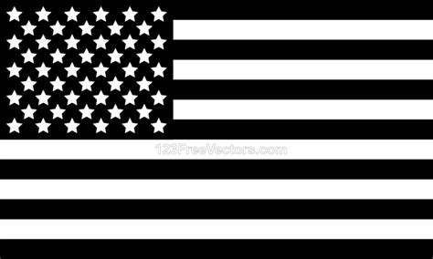 Black and White US Flag