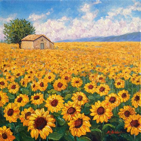 Sunflower Field by Misun Holdorf original oil painting