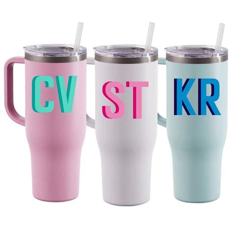 Custom Shadow Monogram 40 Oz Tumbler With Handle Stanley Cup - Etsy in 2023 | Personalized ...