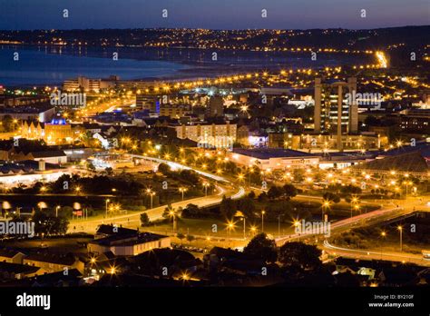 Swansea city centre at night Stock Photo - Alamy