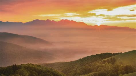 Green Trees On Mountain During Sunrise 4k Wallpaper,HD Nature Wallpapers,4k Wallpapers,Images ...