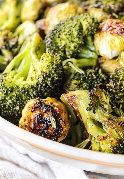 Herb Roasted Brussels Sprouts & Broccoli - The Whole Cook