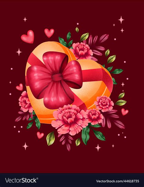 Watercolor valentine day flowers design Royalty Free Vector