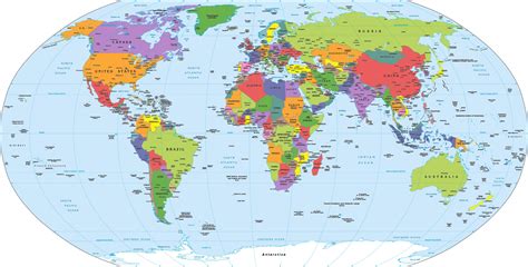 Political world map Robinson projection 12877169 Vector Art at Vecteezy