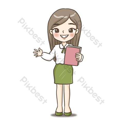 Teacher Cute Character Cartoon Model Drawing Design Idea Idol Art PNG Images | PNG Free Download ...