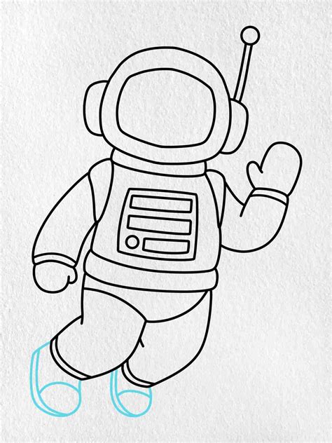 Cartoon Astronaut Drawing - HelloArtsy