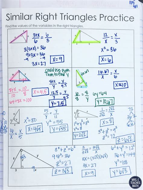 Triangle Similarity INB Pages | Mrs. E Teaches Math