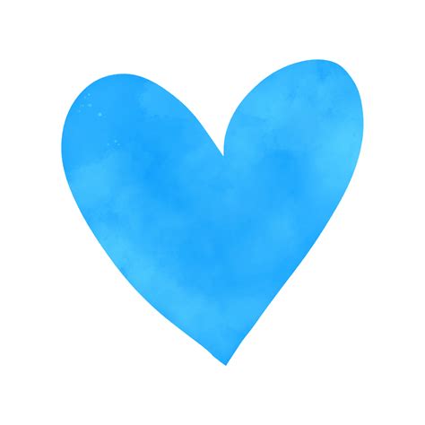 Cute Blue Watercolor Heart 15241439 PNG