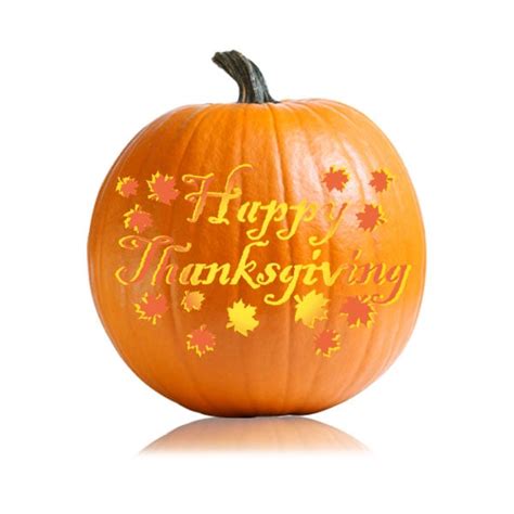 Happy Thanksgiving Pumpkin Carving Stencil