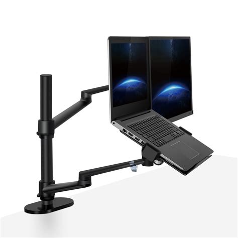 Thingy Club Dual Arm Monitor & Laptop Mount, Desk Mount Stand for up t