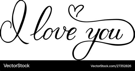 I love you calligraphy hand lettering with heart Vector Image