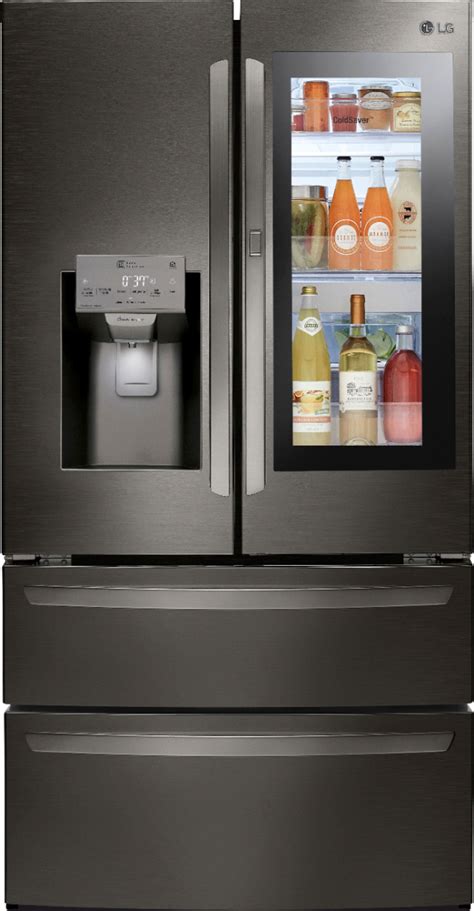 LG InstaView Door-in-Door 27.8 Cu. Ft. 4-Door French Door Refrigerator Black stainless steel ...