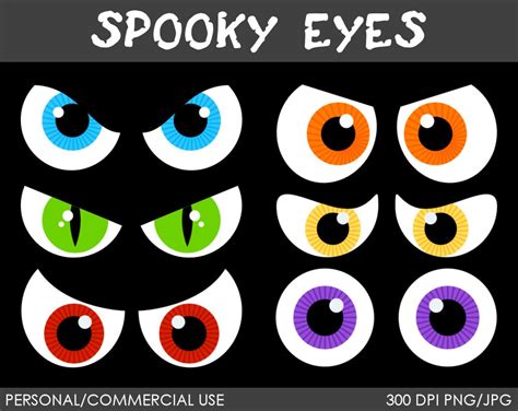 Spooky Eyes Clipart Digital Clip Art Graphics by MareeTruelove