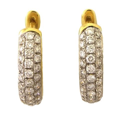 Buy Pavé Setting 18K Yellow Gold Diamond Earrings Online - Antwerp Or | Jeweler