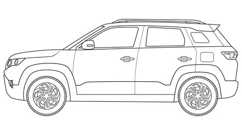 premium suv car vector, simple car outline vector illustration 16412603 Vector Art at Vecteezy